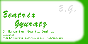 beatrix gyuratz business card